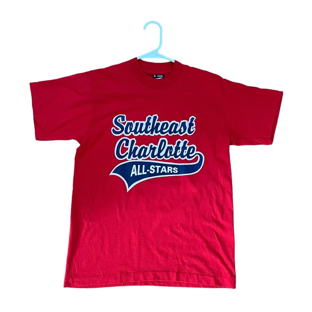 Vintage 90s Single-Stitch Charlotte AllStars Tee Babe Ruth Baseball Patch